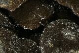 Septarian Dragon Egg Geode - Black Crystals #111230-1
